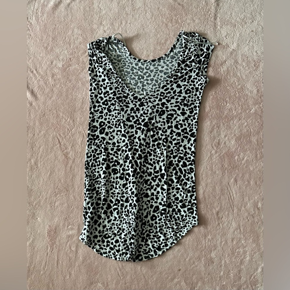 Zara W&B Collection Animal Print Top